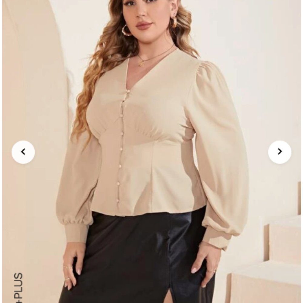 Ruched Puff Sleeve Blouse